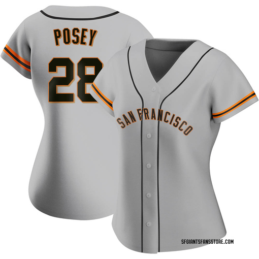 Women's San Francisco Giants Buster Posey Replica Gray Road Jersey