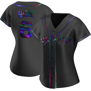 Women's San Francisco Giants Daniel Susac Replica Black Holographic Alternate Jersey