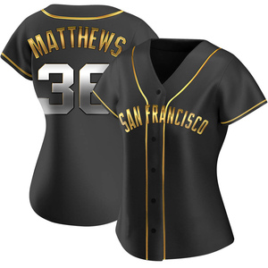 Women's San Francisco Giants Gary Matthews Replica Black Golden Alternate Jersey