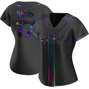 Women's San Francisco Giants Heliot Ramos Replica Black Holographic Alternate Jersey