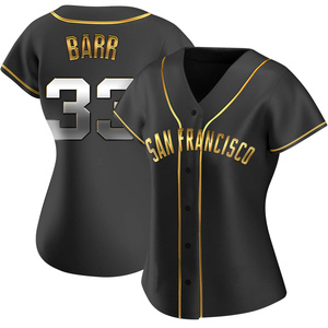 Women's San Francisco Giants Jim Barr Replica Black Golden Alternate Jersey