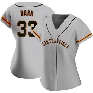 Women's San Francisco Giants Jim Barr Replica Gray Road Jersey