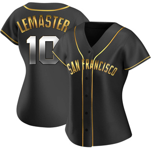 Women's San Francisco Giants Johnnie Lemaster Replica Black Golden Alternate Jersey