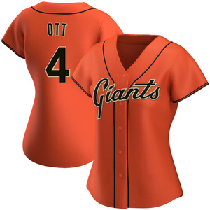 Women's San Francisco Giants Mel Ott Authentic Orange Alternate Jersey