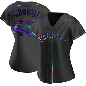 Women's San Francisco Giants Sam Mcdowell Replica Black Holographic Alternate Jersey