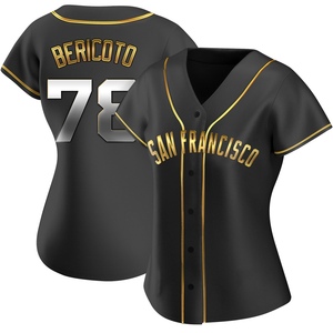 Women's San Francisco Giants Victor Bericoto Replica Black Golden Alternate Jersey