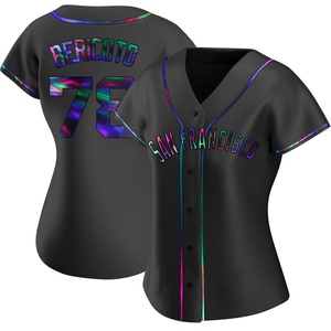 Women's San Francisco Giants Victor Bericoto Replica Black Holographic Alternate Jersey