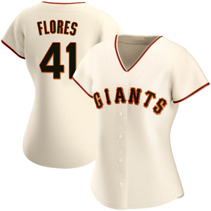 Women's San Francisco Giants Wilmer Flores Authentic Cream Home Jersey