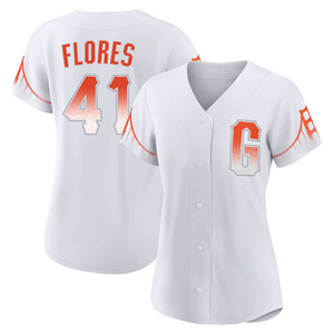 Women's San Francisco Giants Wilmer Flores Replica White 2021 City Connect Jersey