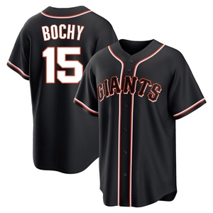 Youth San Francisco Giants Bruce Bochy Replica Black Fashion Out Jersey