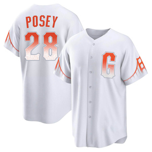 Youth San Francisco Giants Buster Posey Replica White 2021 City Connect Jersey