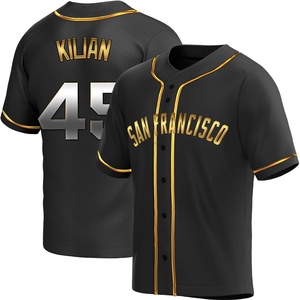 Youth San Francisco Giants Caleb Kilian Replica Black Golden Alternate Jersey