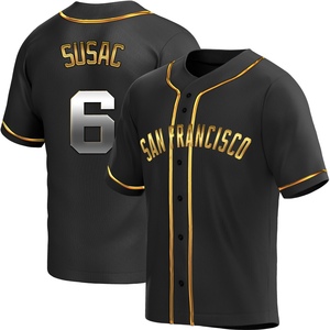Youth San Francisco Giants Daniel Susac Replica Black Golden Alternate Jersey
