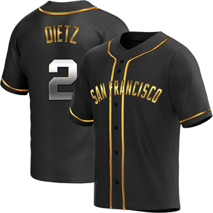 Youth San Francisco Giants Dick Dietz Replica Black Golden Alternate Jersey