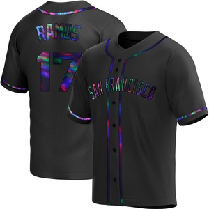 Youth San Francisco Giants Heliot Ramos Replica Black Holographic Alternate Jersey