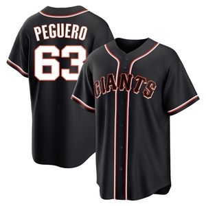 Youth San Francisco Giants Joel Peguero Replica Black Fashion Out Jersey