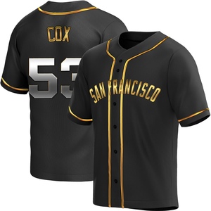Youth San Francisco Giants Jonah Cox Replica Black Golden Alternate Jersey
