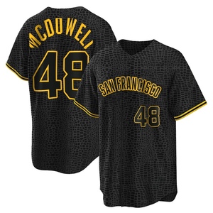 Youth San Francisco Giants Sam Mcdowell Replica Black Snake Skin City Jersey