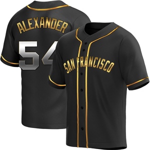 Youth San Francisco Giants Scott Alexander Replica Black Golden Alternate Jersey