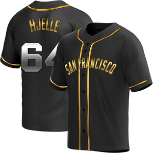 Youth San Francisco Giants Sean Hjelle Replica Black Golden Alternate Jersey
