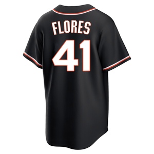 Youth San Francisco Giants Wilmer Flores Replica Black Fashion Out Jersey